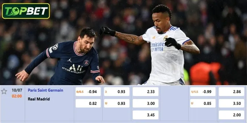 Ty Le Keo Chi Tiet Cho Tran Dau Psg Vs Real Madrid