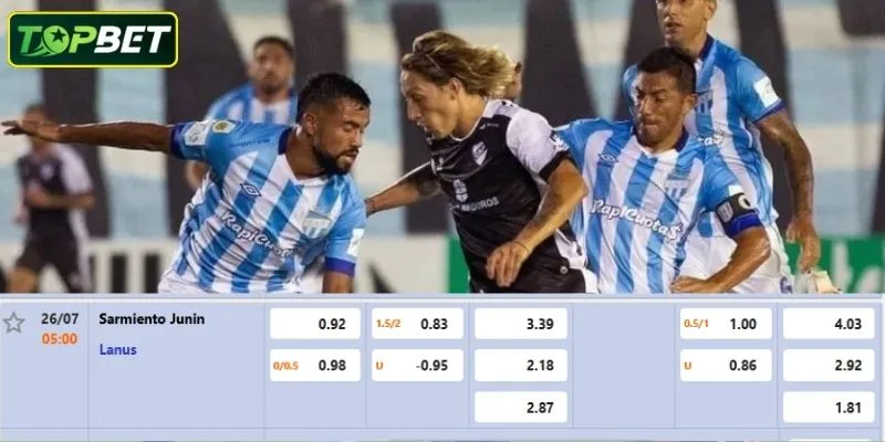 Ty Le Keo Chi Tiet Cho Tran Dau Sarmiento Junin Vs Lanus