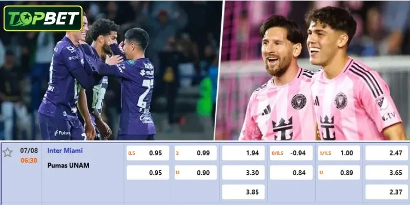Ty Le Keo Chi Tiet Cho Tran Dau Inter Miami Cf Vs Pumas Unam