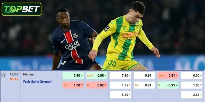Ty Le Keo Chi Tiet Cho Tran Dau Nantes Vs Paris Saint Germain 