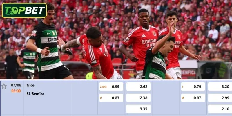 Ty Le Keo Chi Tiet Cho Tran Dau Nice Vs Benfica 