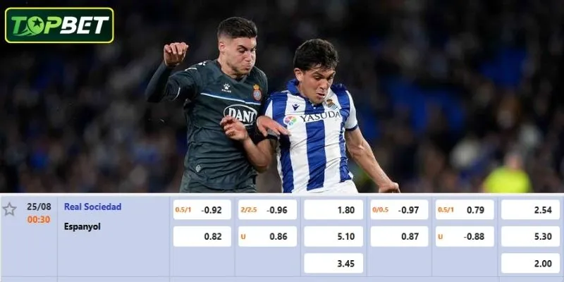 Ty Le Keo Chi Tiet Cho Tran Dau Real Sociedad Vs Espanyol 