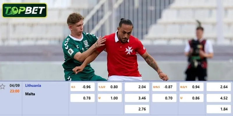 Ty Le Keo Chi Tiet Cho Tran Dau Lithuania Vs Malta