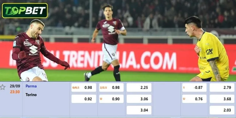 Ty Le Keo Chi Tiet Cho Tran Dau Parma Vs Torino