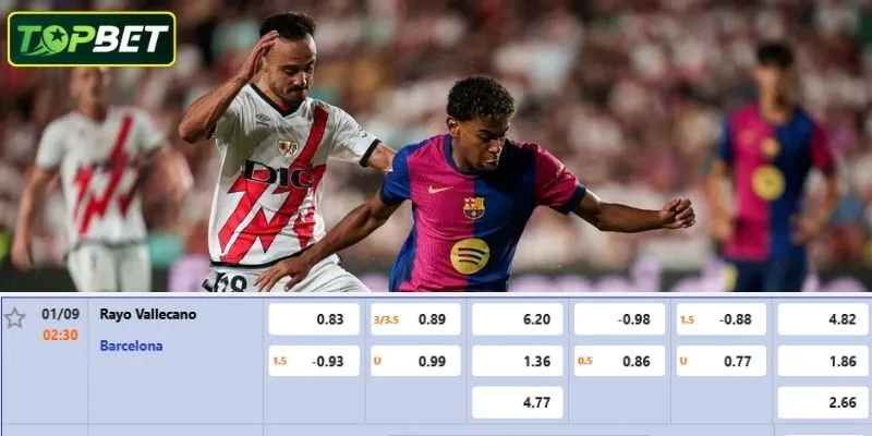 Ty Le Keo Chi Tiet Cho Tran Dau Rayo Vallecano Vs Barcelona