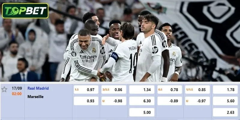 Ty Le Keo Chi Tiet Cho Tran Dau Real Madrid Vs Marseille