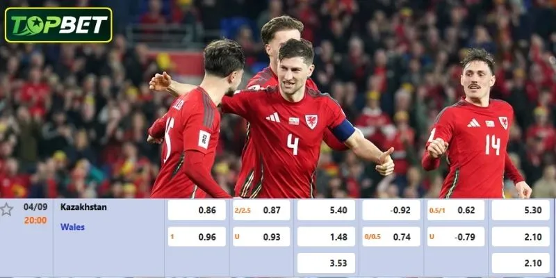 Ty Le Keo Chi Tiet Cho Tran Dau Wales Vs Kazakhstan