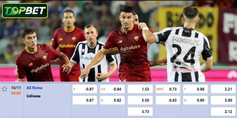 Ty Le Keo Chi Tiet Cho Tran Dau As Roma Vs Udinese