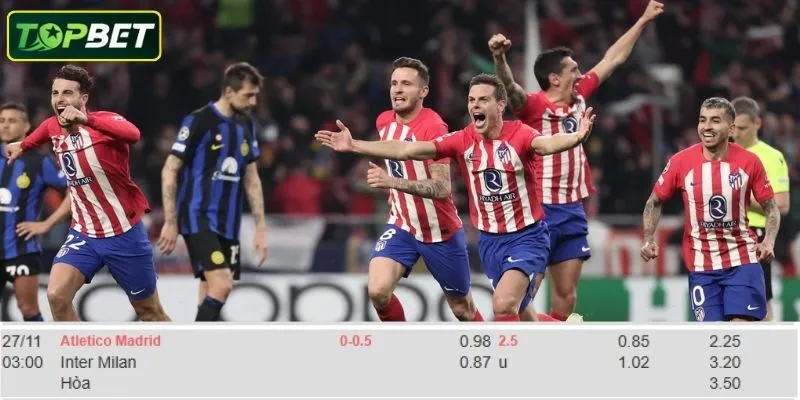 Ty Le Keo Chi Tiet Cho Tran Dau Atletico Madrid Vs Inter Milan