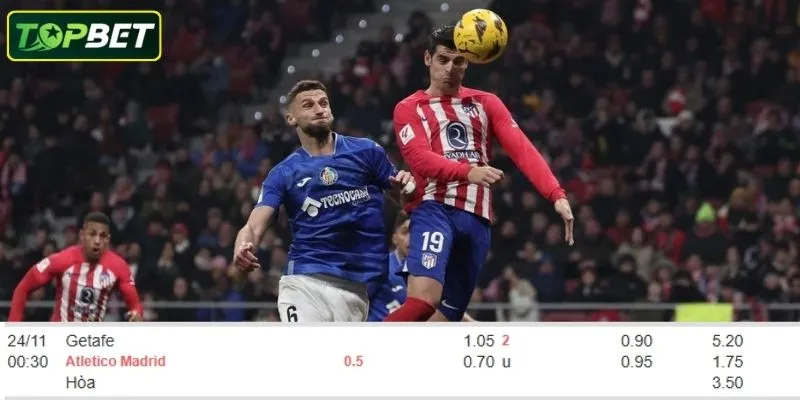 Ty Le Keo Chi Tiet Cho Tran Dau Getafe Vs Atletico Madrid