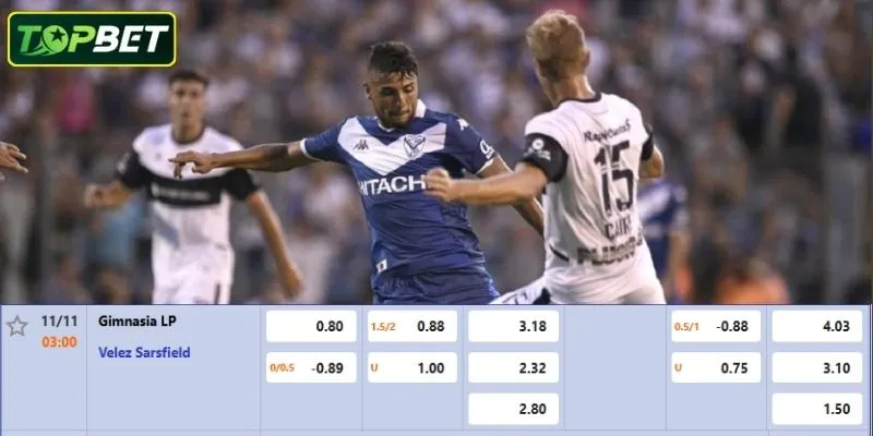 Ty Le Keo Chi Tiet Cho Tran Dau Gimnasia L.p Vs Velez Sarsfield