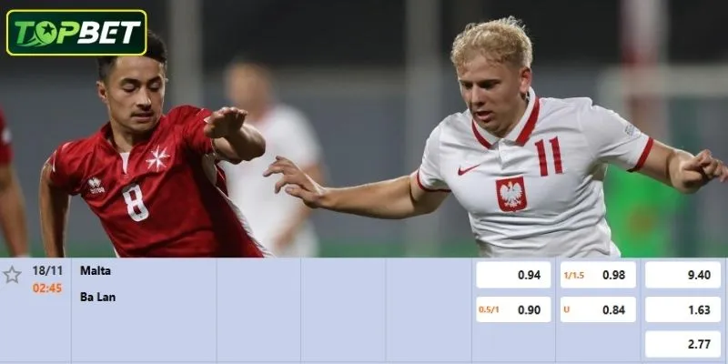 Ty Le Keo Chi Tiet Cho Tran Dau Malta Vs Ba Lan