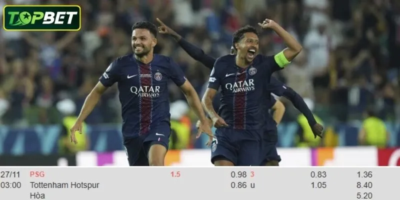 Ty Le Keo Chi Tiet Cho Tran Dau Paris Saint Germain Vs Tottenham