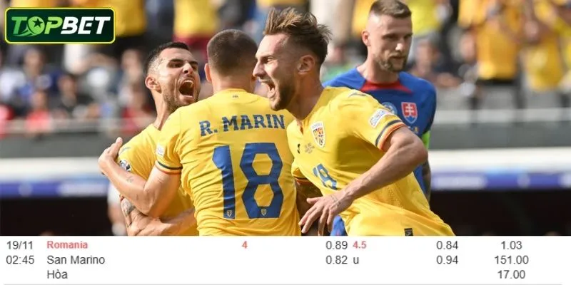 Ty Le Keo Chi Tiet Cho Tran Dau Romania Vs San Marino