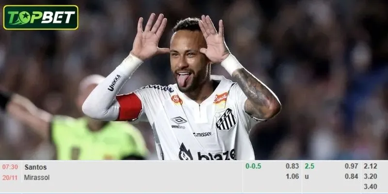 Ty Le Keo Chi Tiet Cho Tran Dau Santos Fc Vs Mirassol