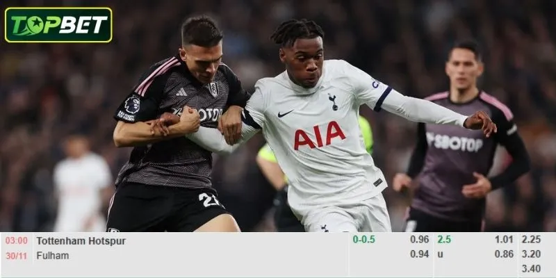 Ty Le Keo Chi Tiet Cho Tran Dau Tottenham Vs Fulham