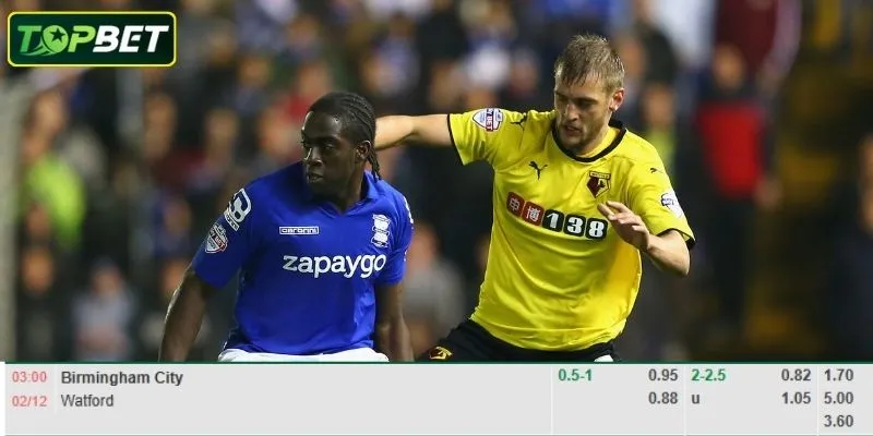 Ty Le Keo Chi Tiet Cho Tran Dau Birmingham City Vs Watford